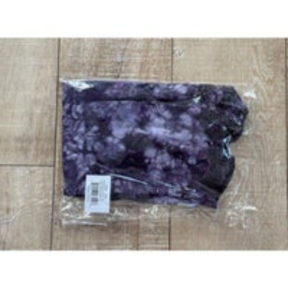 WOMENS PURPLE TIE-DYE PRINT OFF-THE-SHOULDER LONG SLEEVE TOP - Size: S/M, L/XL - Picture 4 of 9